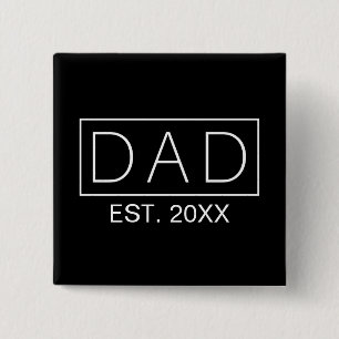 Eenvoudige, minimalistische typografie van papa    vierkante button 5,1 cm