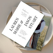 Eenvoudige minimalistische typografie zwarte trouw kaart