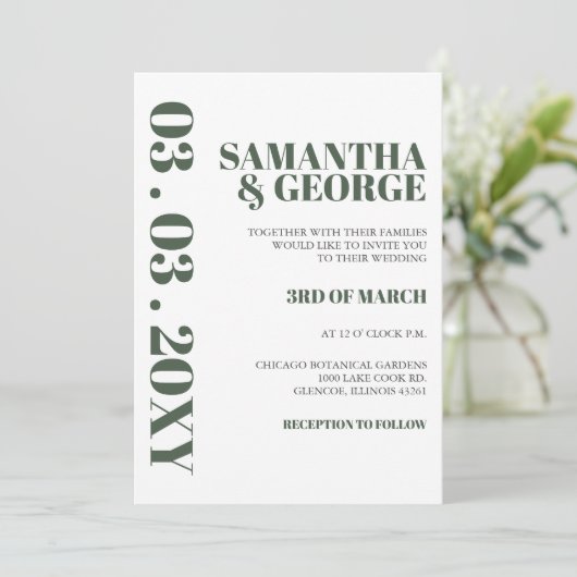 Eenvoudige minimalistische uitnodiging tot een mod (Staand voorkant)