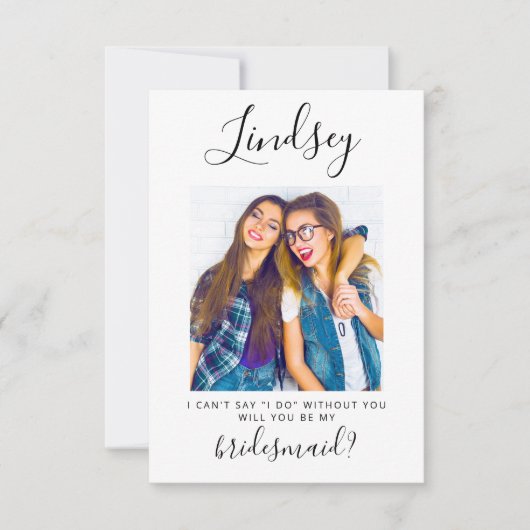 Eenvoudige minimalistische uitnodiging tot fotobri (Voorkant)