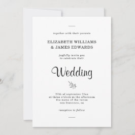 Eenvoudige minimalistische uitnodiging tot huwelij