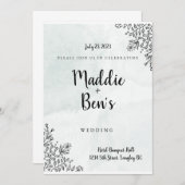 Eenvoudige minimalistische uitnodiging tot weddens (Voorkant / Achterkant)