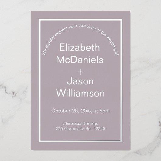 Eenvoudige minimalistische uitnodiging voor bruilo (Voorkant)