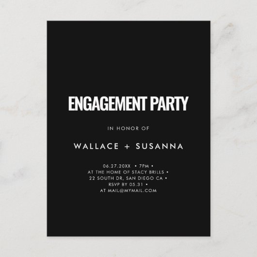 Eenvoudige minimalistische uitnodiging voor engage (Voorkant)