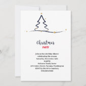 Eenvoudige minimalistische uitnodiging voor kerstb (Voorkant)