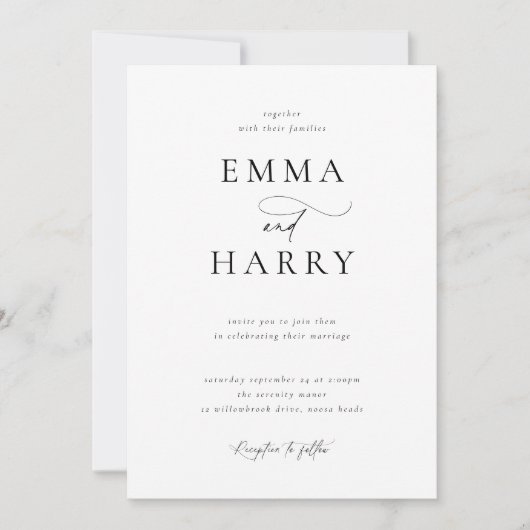 Eenvoudige minimalistische uitnodiging voor modern (Voorkant)