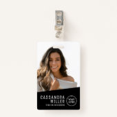 Eenvoudige minimalistische uw Logo-bedrijfsidentif Badge (Voorkant met clip)