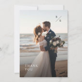 Eenvoudige minimalistische verticale trouwfoto bedankkaart (Voorkant)