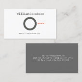 Eenvoudige minimalistische vetgedrukte grijze cirk visitekaartje (Voorkant / Achterkant)