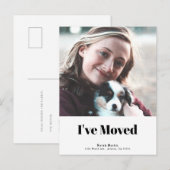 Eenvoudige Minimalistische Vierkante Foto Witte Ve Aankondigingskaart (Voorkant / Achterkant)