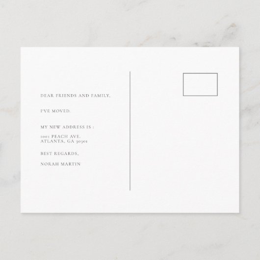 Eenvoudige Minimalistische Vierkante Foto Witte Ve Aankondigingskaart (Achterkant)