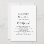 Eenvoudige minimalistische vleermuis Mitzvah Kaart (Voorkant)