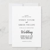 Eenvoudige minimalistische voor- en achterbruiloft kaart (Voorkant)