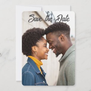 Eenvoudige minimalistische voornaam zwart paar fot save the date