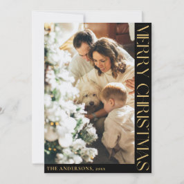 Eenvoudige minimalistische vrolijke kerstfoto feestdagenkaart