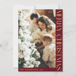 Eenvoudige minimalistische vrolijke kerstfoto feestdagenkaart