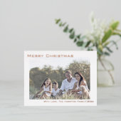 Eenvoudige minimalistische vrolijke kerstfoto folie feestdagen briefkaart (Staand Voorkant)