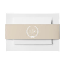 Eenvoudige Minimalistische Warme Zand Monogram