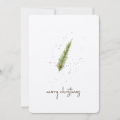 Eenvoudige minimalistische Waterverf Greenery Cust Feestdagenkaart (Voorkant)