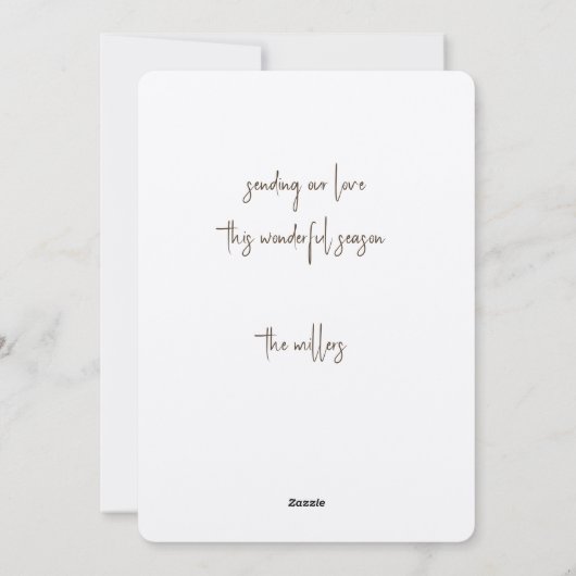 Eenvoudige minimalistische Waterverf Greenery Cust Feestdagenkaart (Achterkant)