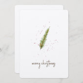 Eenvoudige minimalistische Waterverf Greenery Cust Feestdagenkaart (Voorkant / Achterkant)