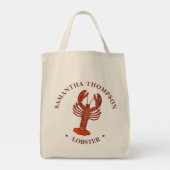 Eenvoudige minimalistische Waterverf Rode kreeft Tote Bag (Achterkant)