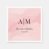 Eenvoudige minimalistische Waterverf Roze bruiloft Servet (Voorkant)
