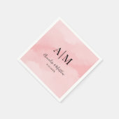 Eenvoudige minimalistische Waterverf Roze bruiloft Servet (Hoek)