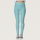Eenvoudige minimalistische Waterverf Turquoise Blu Leggings (Voorkant)