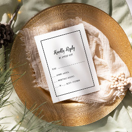 Eenvoudige minimalistische Wedding Lijst RSVP-kaar RSVP Kaartje