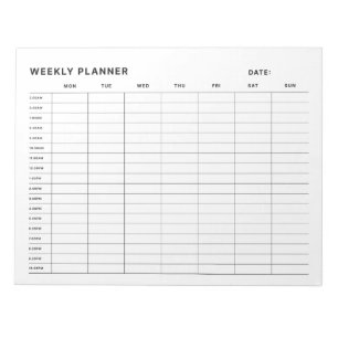 Eenvoudige minimalistische weekplanner notitieblok
