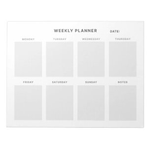 Eenvoudige minimalistische weekplanner notitieblok