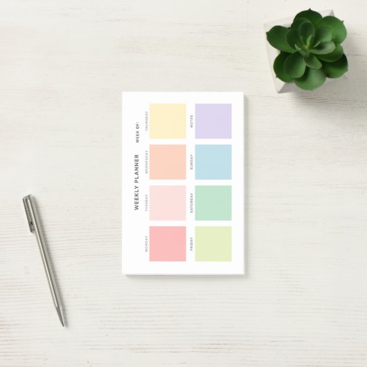 Eenvoudige minimalistische weekplanner post-it® notes (Kantoor)