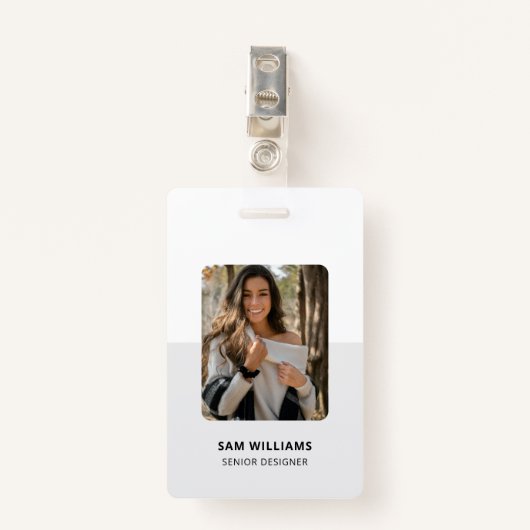 Eenvoudige minimalistische werknemer-ID Badge (Voorkant met clip)