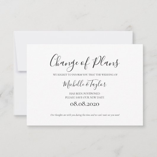 Eenvoudige minimalistische wijziging van de planen notitiekaartje (Voorkant)