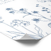 Eenvoudige minimalistische Wildflower Wedding Seat Poster (Hoek)