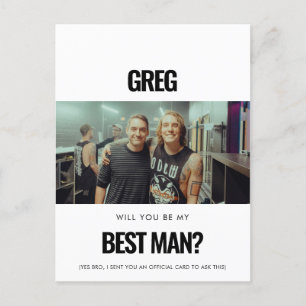 Eenvoudige minimalistische Will you be my best man Briefkaart