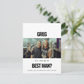 Eenvoudige minimalistische Will you be my best man Briefkaart (Staand voorkant)