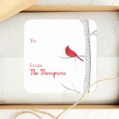 Eenvoudige minimalistische winter Waterverf rood k Vierkante Sticker