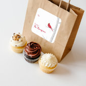 Eenvoudige minimalistische winter Waterverf rood k Vierkante Sticker