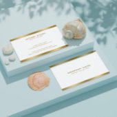 Eenvoudige minimalistische witgouden accenten visitekaartje