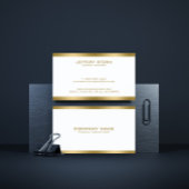 Eenvoudige minimalistische witgouden accenten visitekaartje