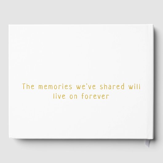 Eenvoudige minimalistische witgouden viering van h gastenboek (Achterkant)