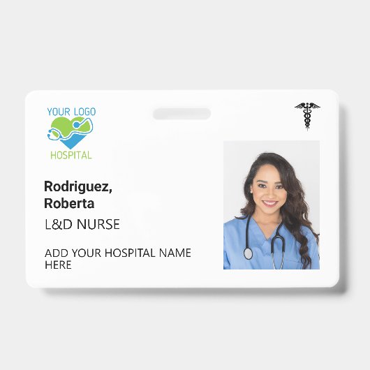 Eenvoudige minimalistische witte aangepaste zieken badge (Front)