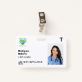 Eenvoudige minimalistische witte aangepaste zieken badge (Voorkant met clip)