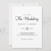 Eenvoudige minimalistische witte bruiloft kaart (Voorkant)