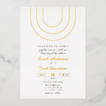 Eenvoudige Minimalistische Witte en Gouden Trouwfo