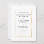 Eenvoudige minimalistische witte gouden rand bruil kaart (Voorkant)