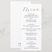 Eenvoudige Minimalistische Witte Huwelijksmenu Menu (Voorkant / Achterkant)