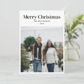 Eenvoudige Minimalistische Witte Moderne Foto Kers Feestdagenkaart (Staand voorkant)